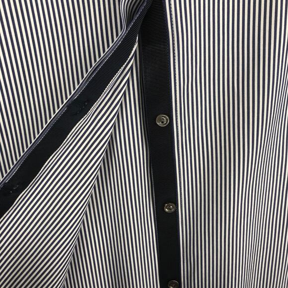 J. Crew Button-Up Top Women’s Size 2 Endless Stripe Navy Blue - Picture 4 of 9